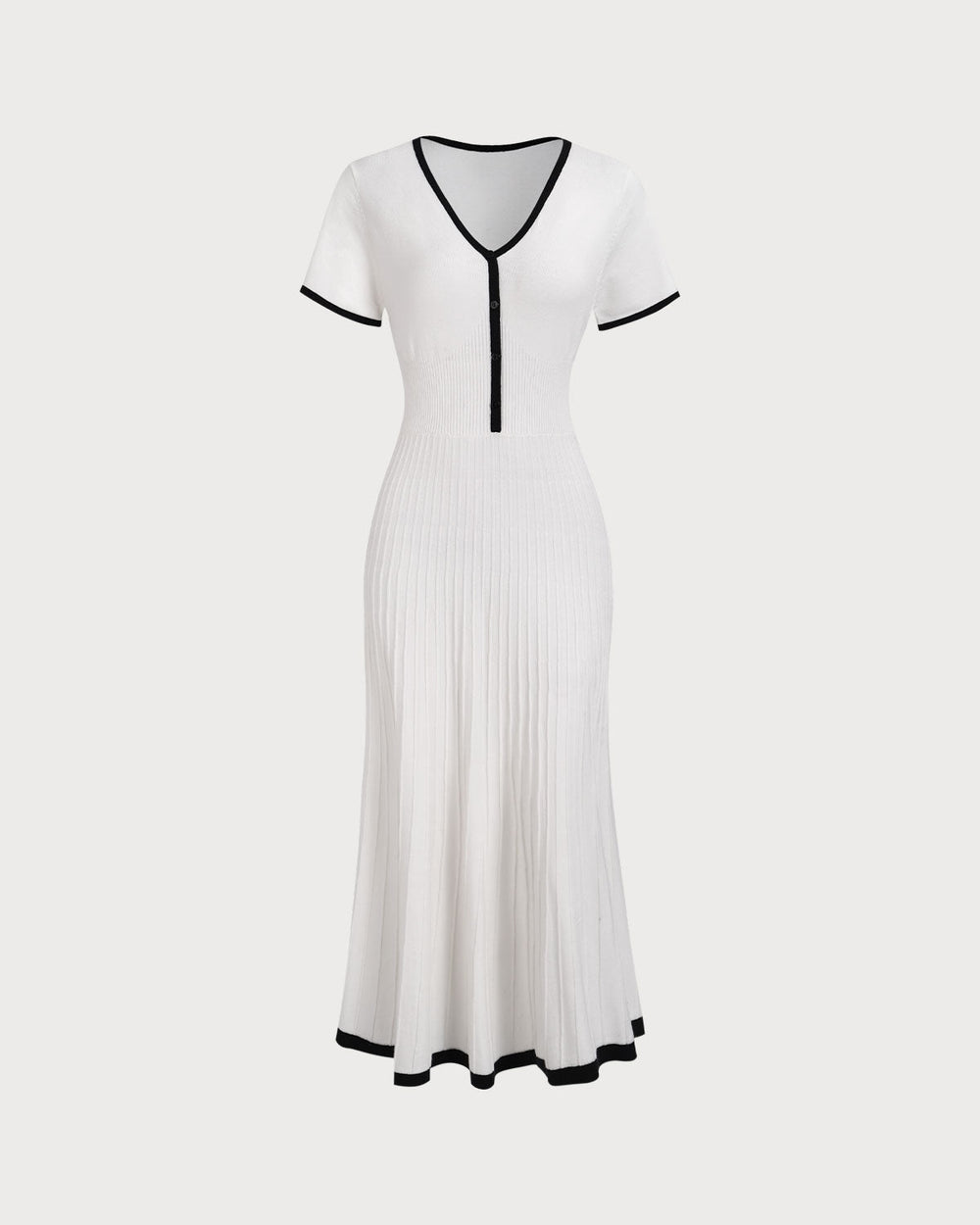 Mabel | Contrast Knit Sweater Midi Dress